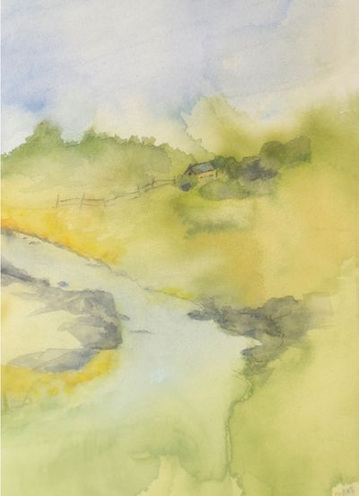 5x7 Gouache mixed media. . Available. Highland Spring