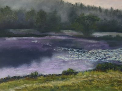 9x12 pastel on paper. Available. Eagle Lake, Acadia National Park, ME