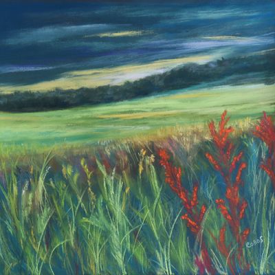 8 1/2 x 8 1/2 pastel on Uart paper. Available. Field