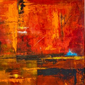 8x8 Cold wax & oils. Sold. Giclee prints up to 16x16 available. Rage