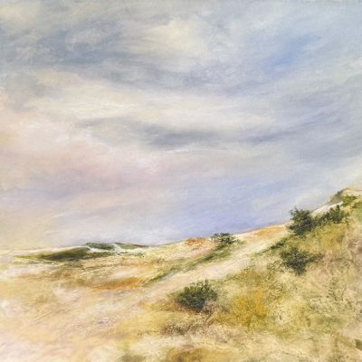 12x12 Pastel, watercolor, mixed media on panel. Available. Summer