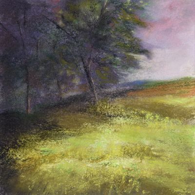6x6 Pastel & Watercolor on coldpress paper. Available. Patch