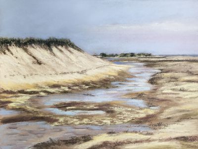 9x12 Pastel on paper. Available. Contact the artist. Race For Low Tide