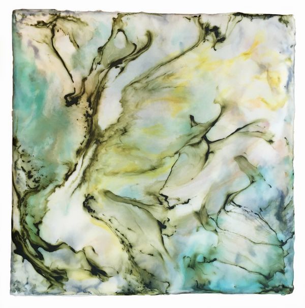 8 x 8 Encaustic on cradled panel. Available. Contact the artist. Lost Marbles