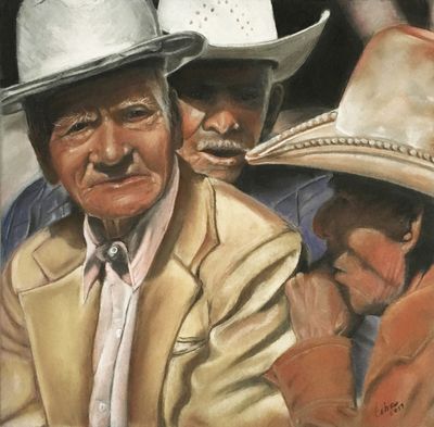 12 x 12 Pastel on board. Available. Contact the artist. Amigos