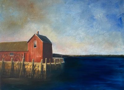 12 x 16 Cold wax oils / mixed media on Arches paper. $450. Framed with mat and glass. Unframed $360. Rockport Motif No.1