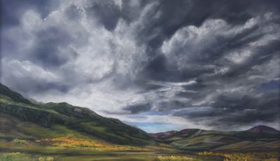 11 1/2 x 20 Pastel on Uart paper mounetd on board. Available. Crested Butte