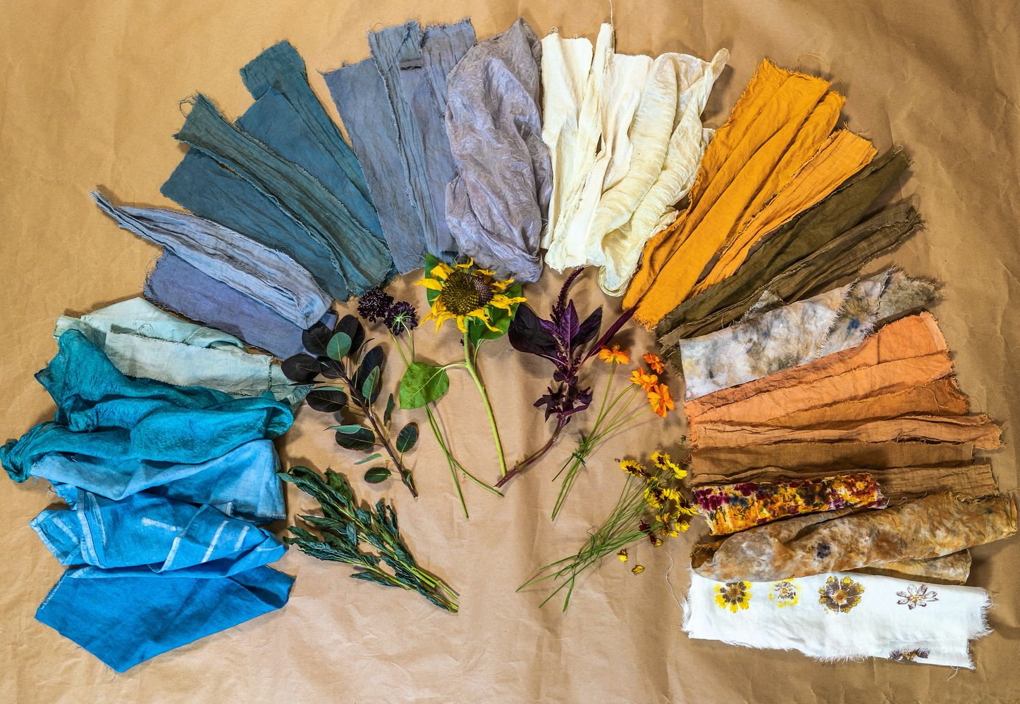 Natural dye rainbow
