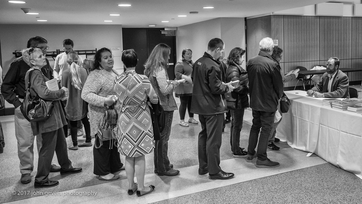 After his presentation, Forrest Pritchard signed books for the event attendees. Forrest Pritchard-75-Edit.jpg