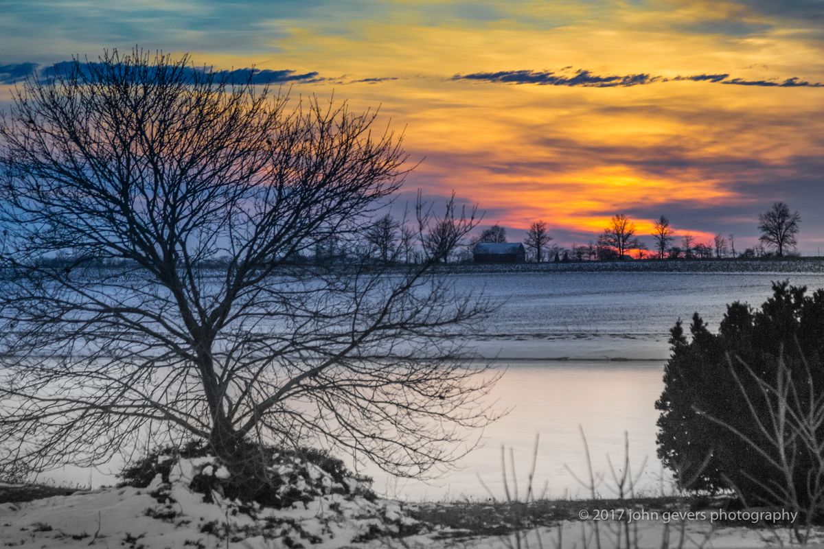 February Sunset in the Heartland • Indiana