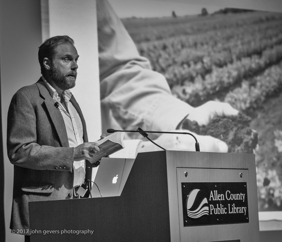 Forrest Pritchard concludes his presentation by reading a poignant passage from his New York Times bestselling book, "Gaining Ground." Forrest Pritchard-67-Edit.jpg
