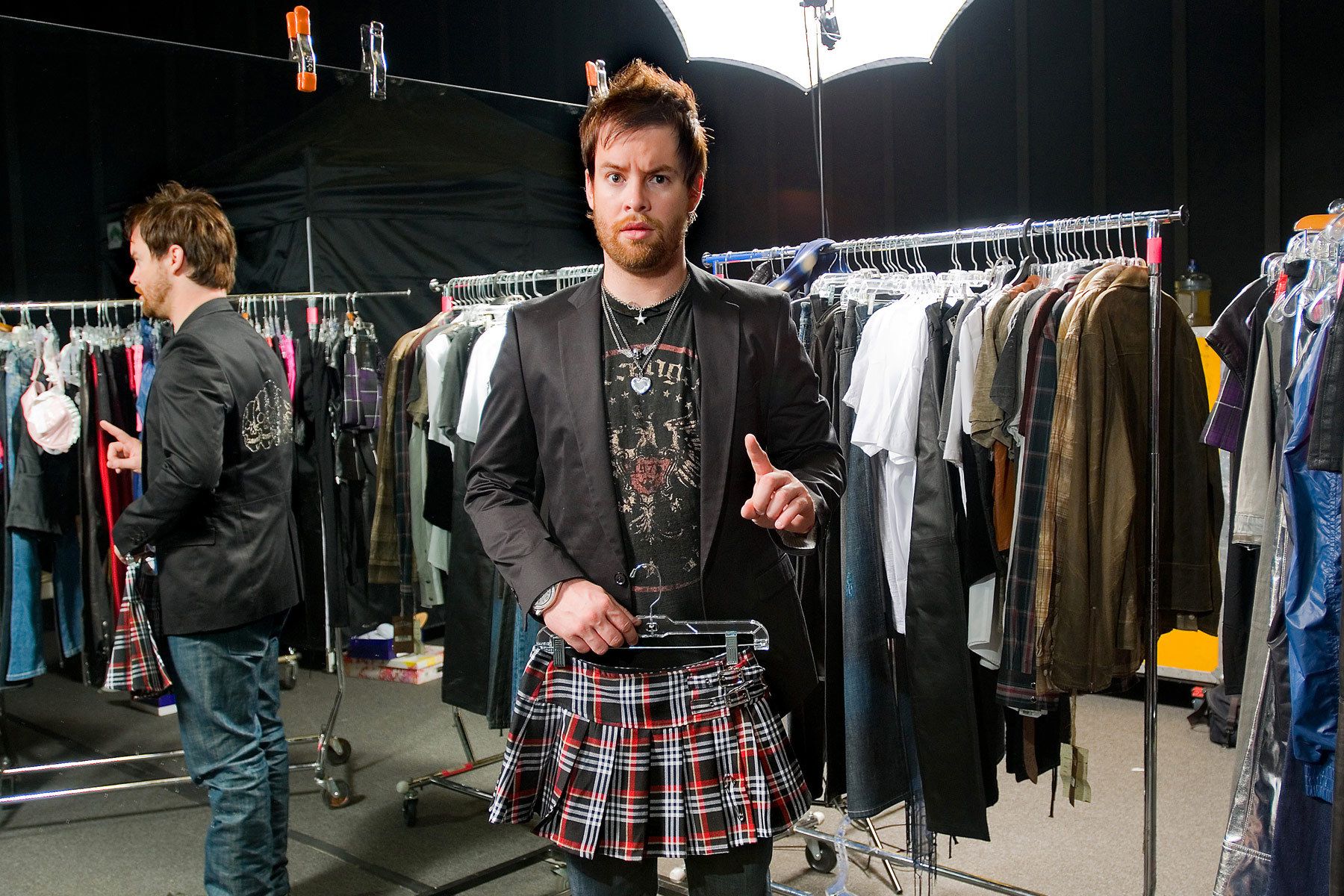 David Cook picking out his outfit for the American Idol tour