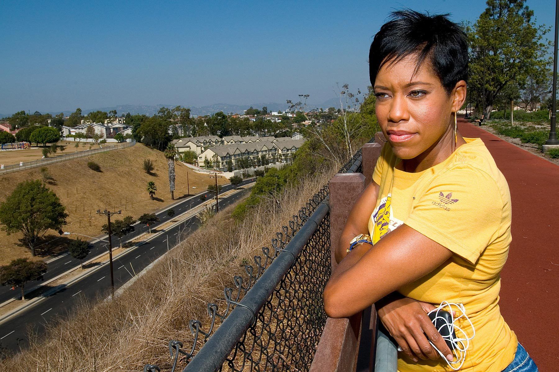 Regina King returns to her childhood turf in South Los Angeles after starring in the TV Show Southland.