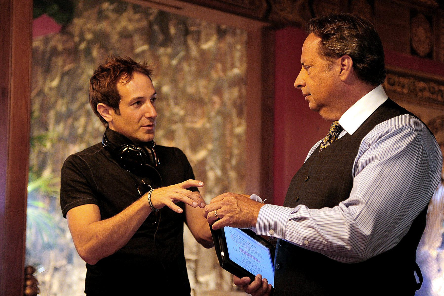 Director Bryan Fogel directing Jon Lovitz on the set of his film Jewtopia.
