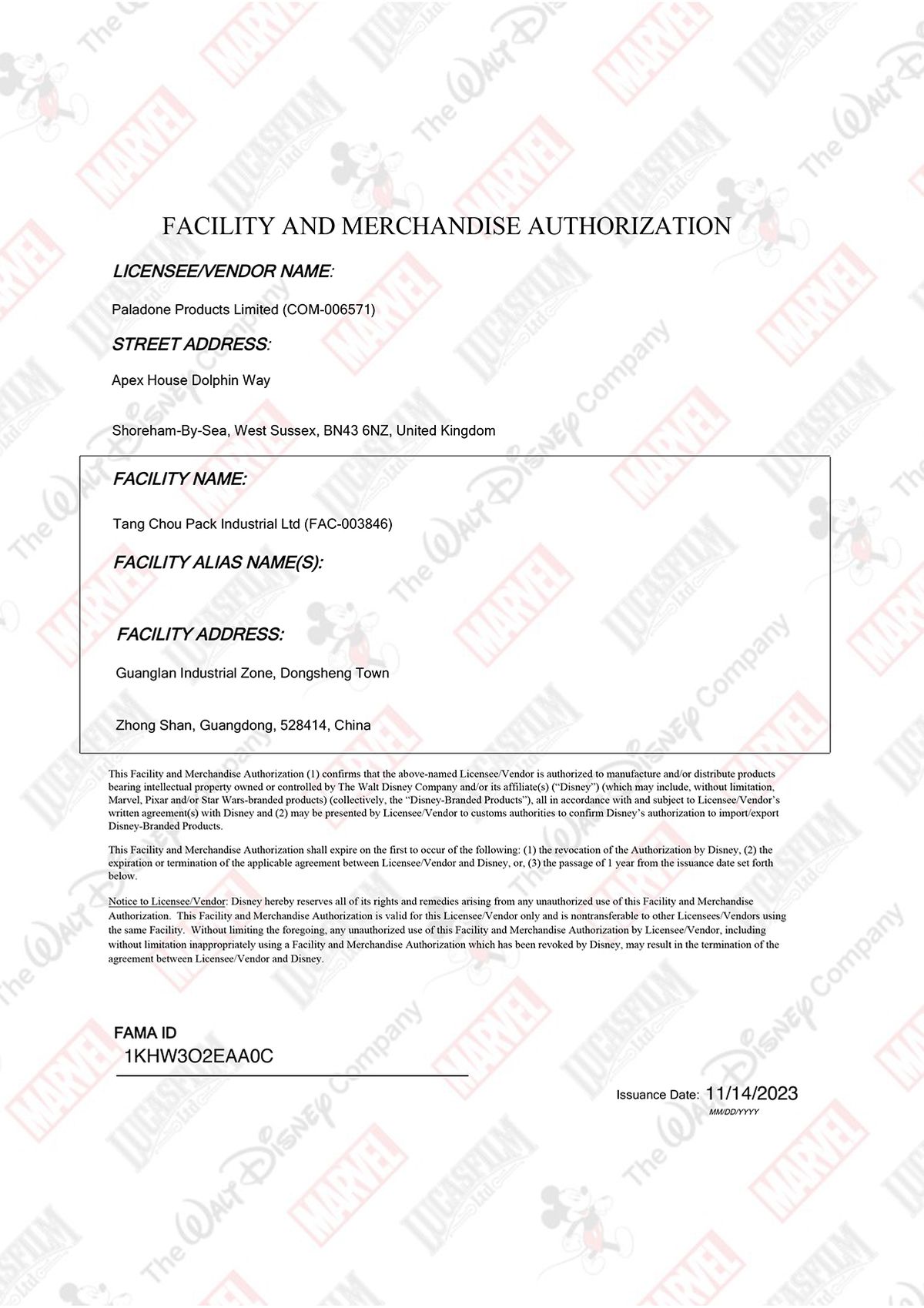 FAMA Approval Document for FAC-003846 - 1KHW3O2EAA0C.jpg