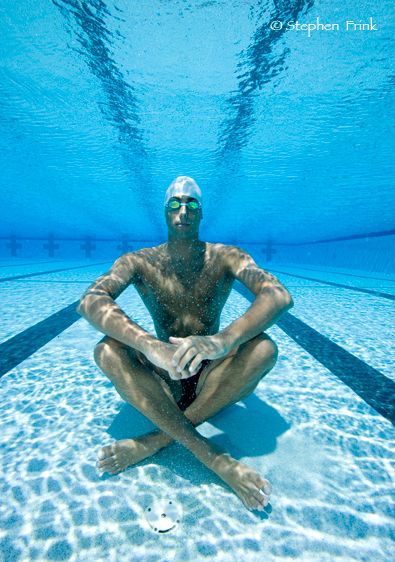 Olympic Hopeful Relaxing in Pool