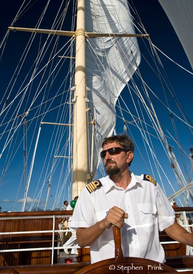 Helm aboard the Star Flyer, a True Clipper Ship