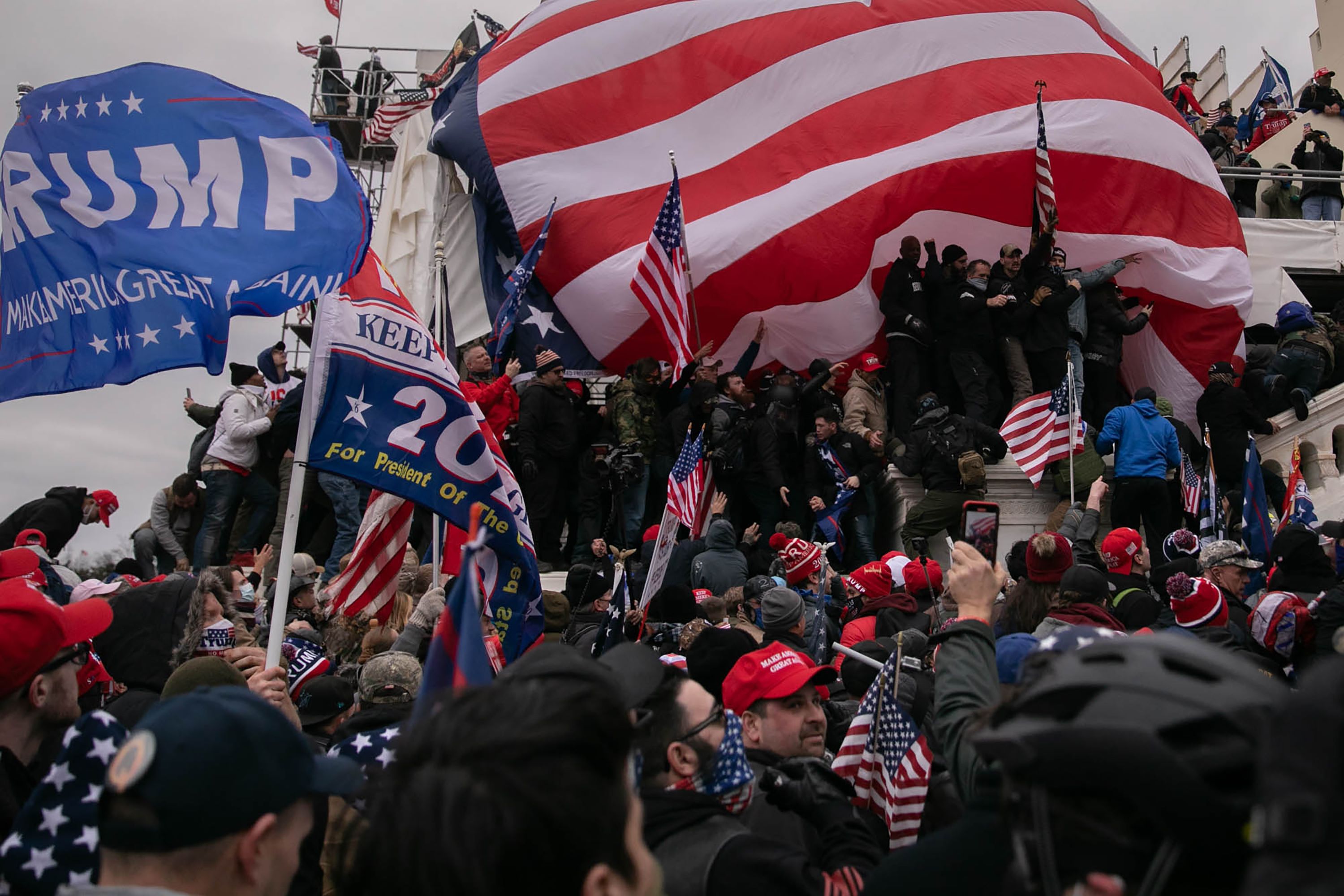 A mob storm the US Capitol