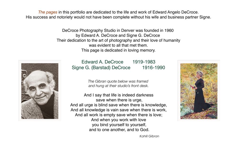 Edward A. and Signe G. DeCroce Tribute