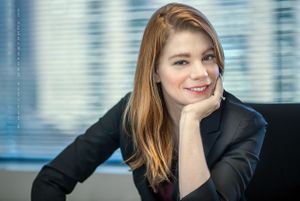A casual attorney portrait head shot in Denver of Emily P. Koekkoek for Scott Goldman Law was produced by denver based corporate photographer DeCroce. Denver Young Attorney Portrait –– Emily P. Koekkoek