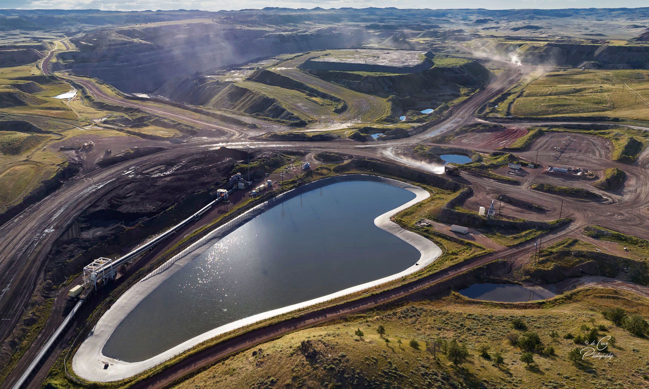 Aerial Coal Mine Pond - Montana