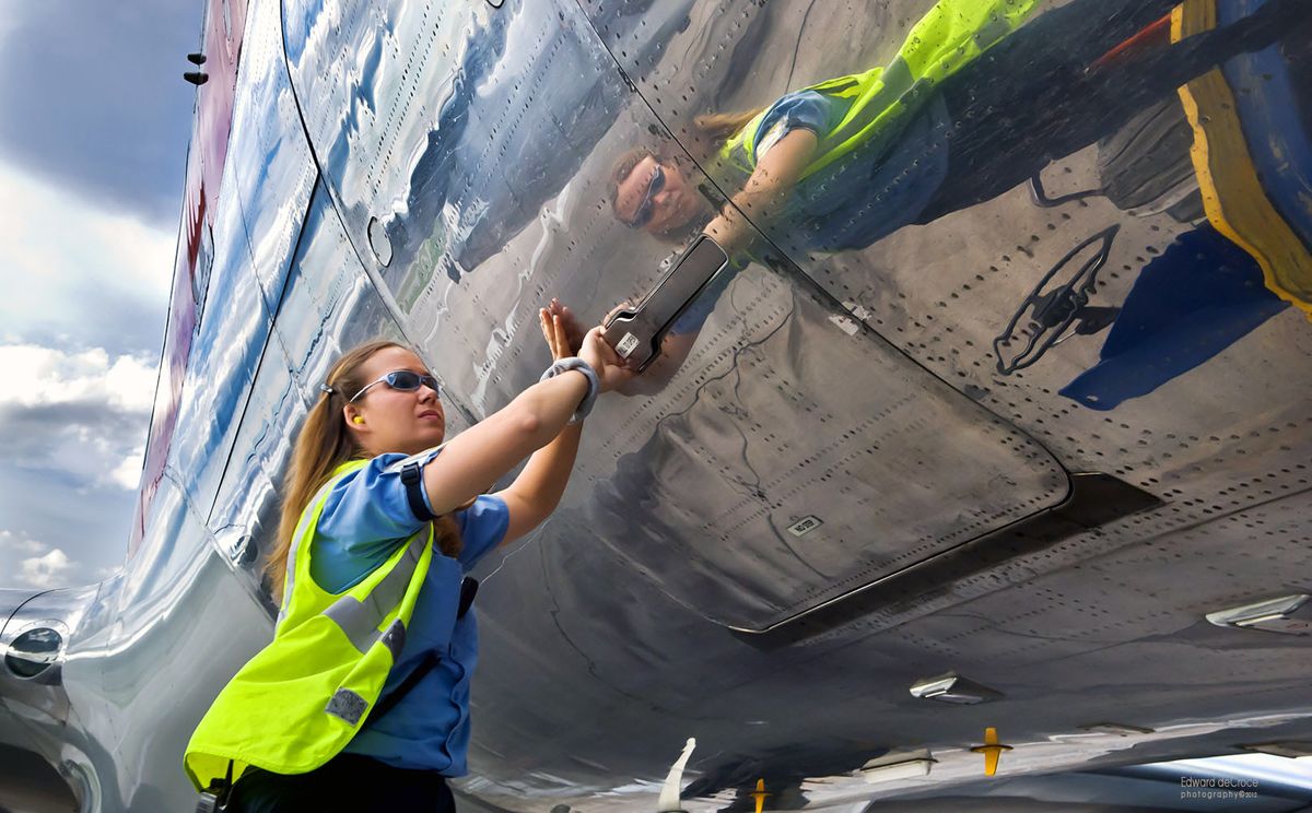 Shot for G2 Secure, the commercial photograph At the Vail Airport was part of a photography advertising campaign to illustrate airport workers. Vail-Airport-Worker-Commercial-Photography-Colorado