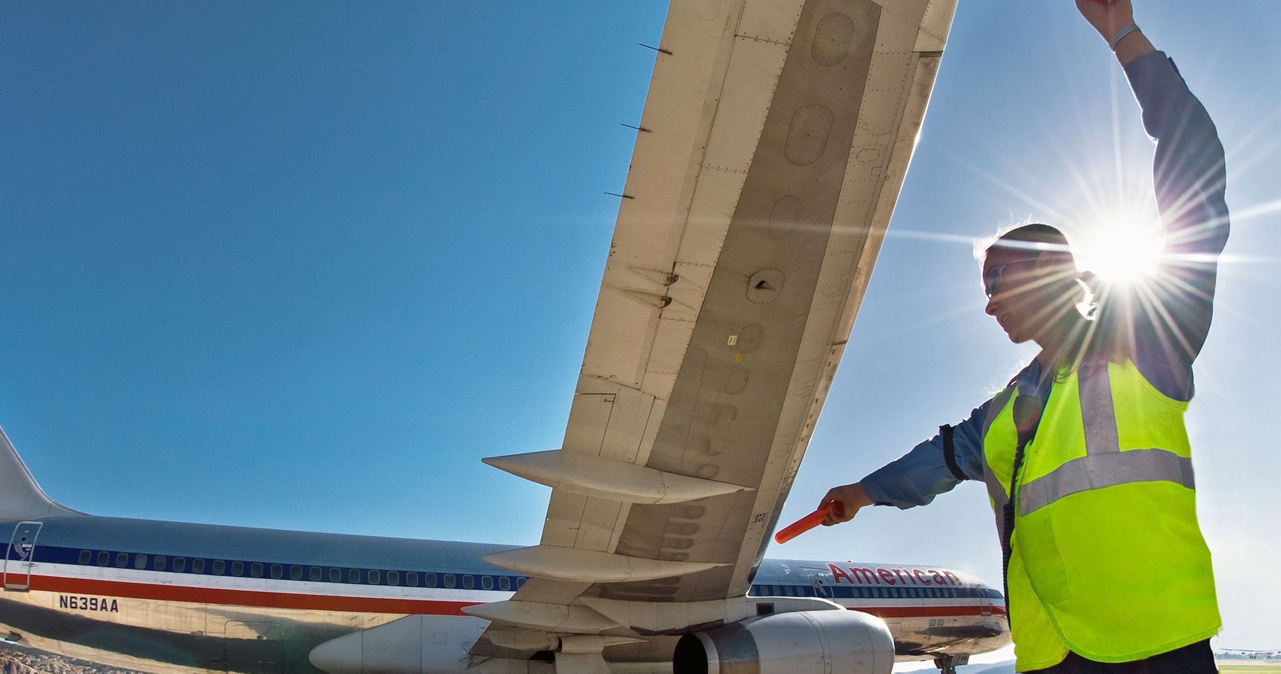 Commercial photography for aviation marketing and advertisement campaign was captured in Vail Colorado runway for G2 Secure and their ad agency. Commercial Photography - Airport Worker - Colorado