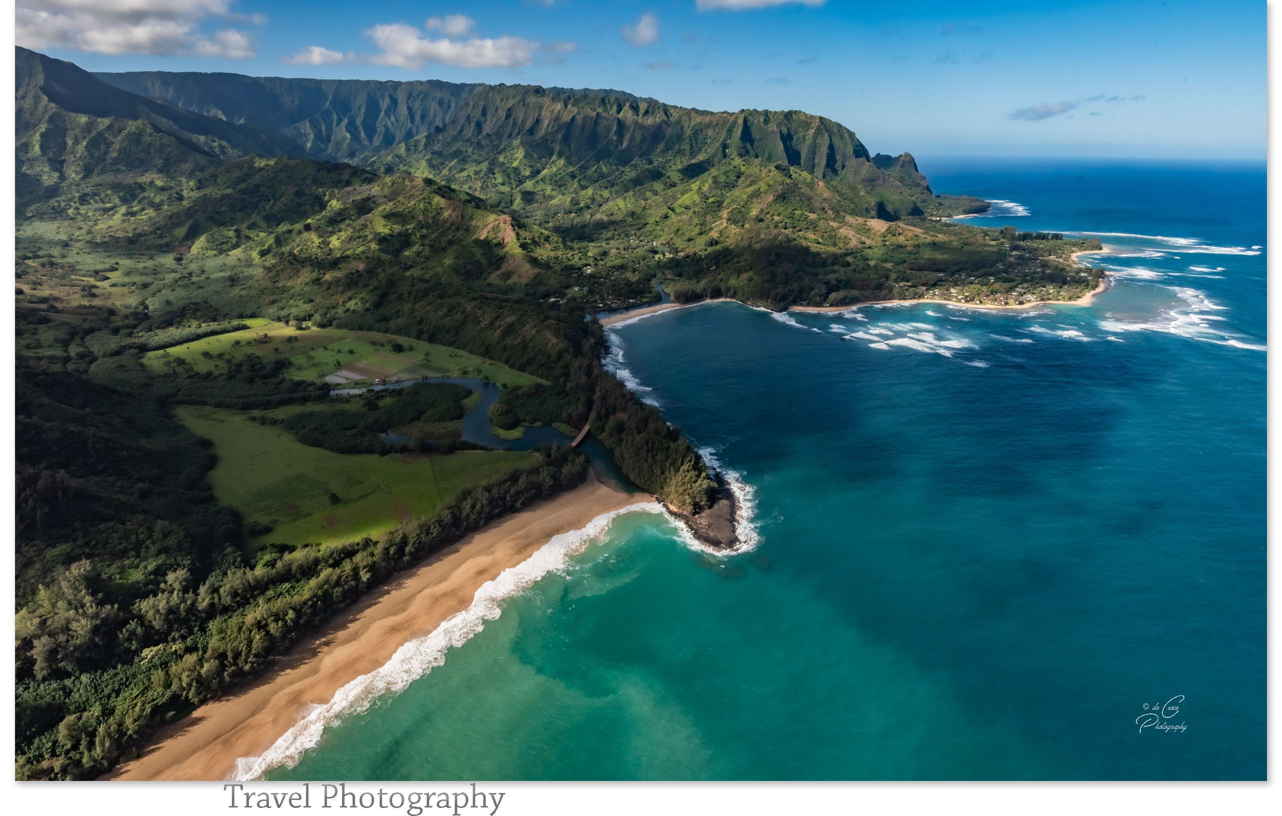 Hanalei Bay, Kauai - Aerial  Travel Photography