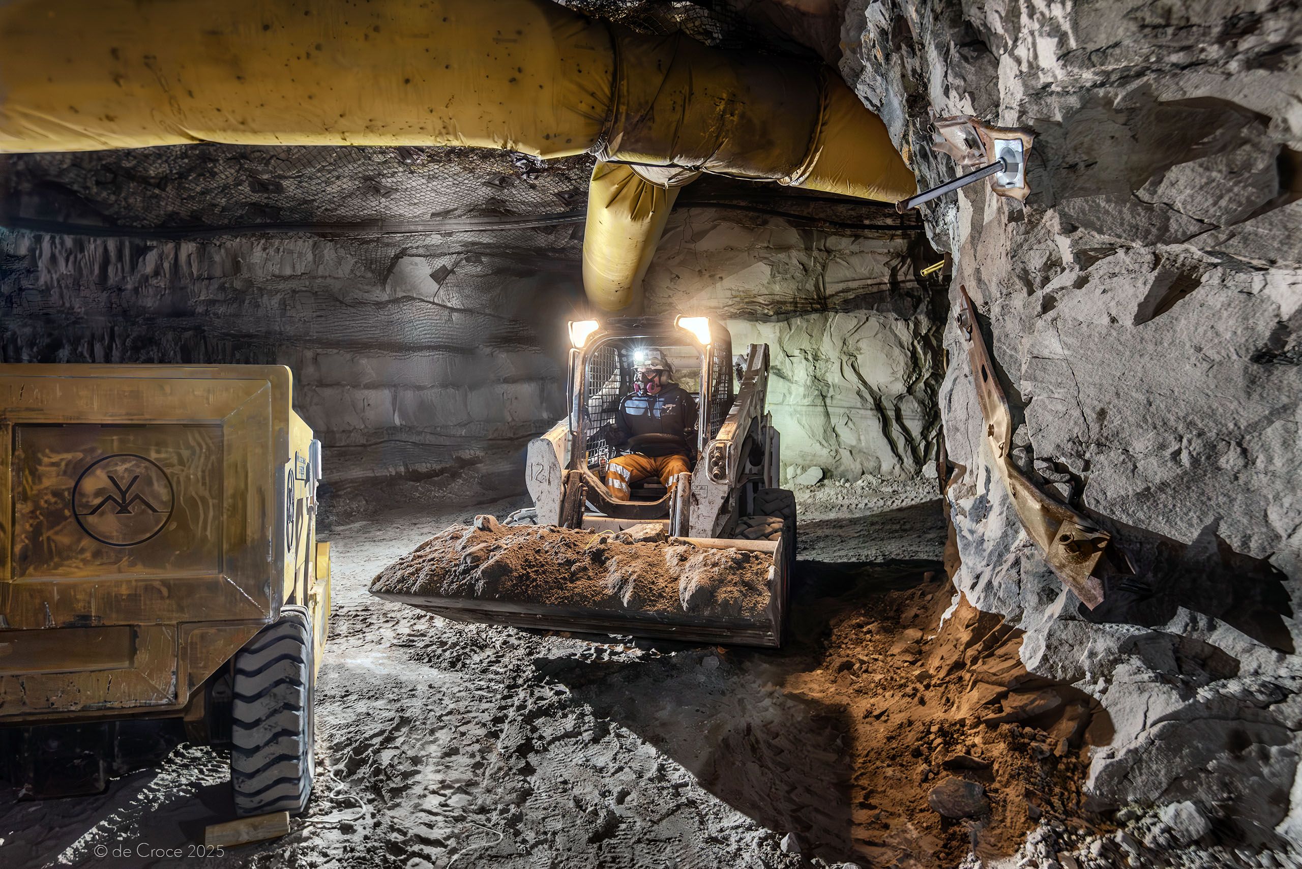 American mining photographer, DeCroce captures uranium miners and machine in action at underground mine in Arizona. American Mining Photography - Utah Uranium