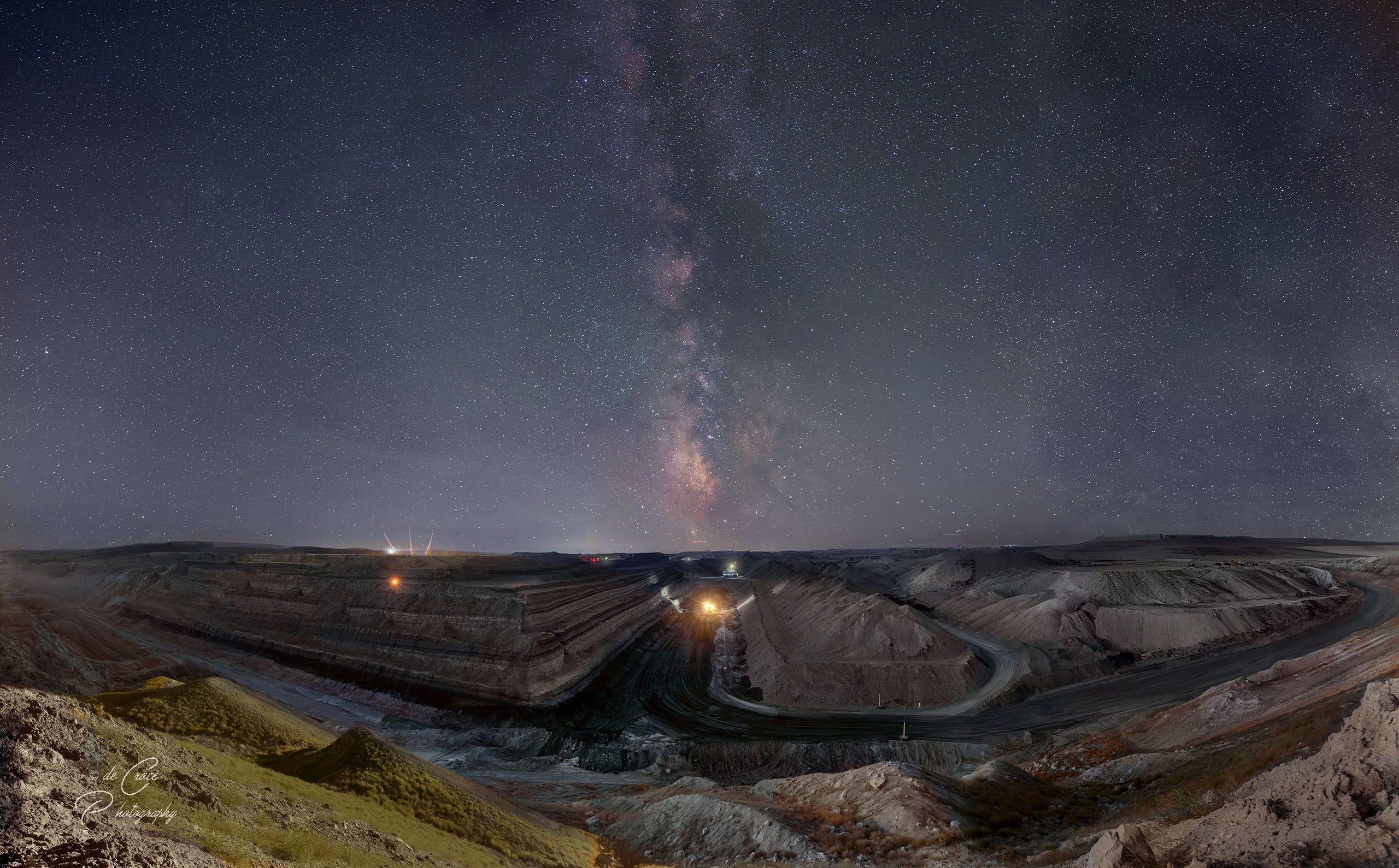 Industrial Mine Photography Coal Energy Night Milky Way