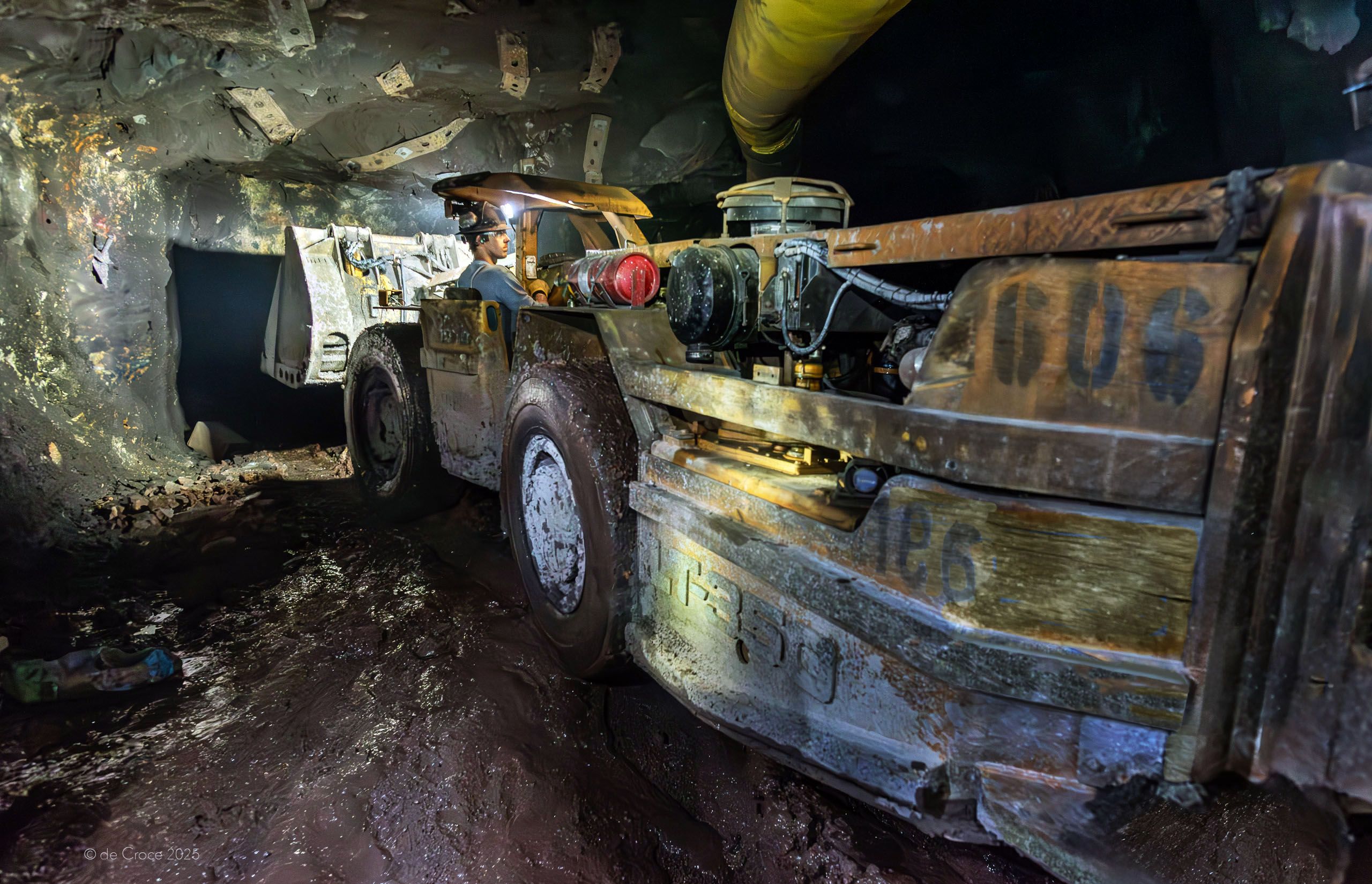 American mining photographers shoot with available light to capture underground mining action and machinery. Underground Mining Machinery LHD Photography