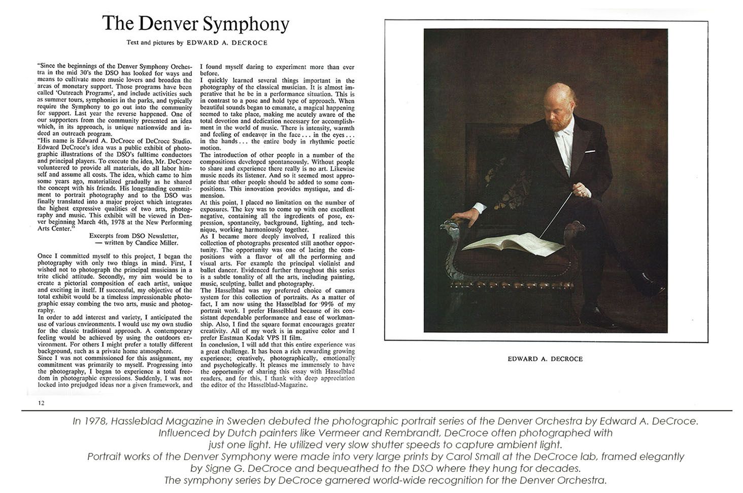 Hassleblad Magazine "The Denver Symphony" 1978