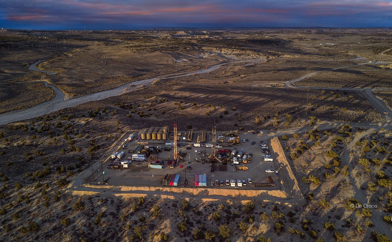 Industrial Photography Oil Gas Energy Aerial Drill Site.