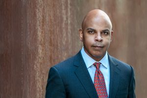 This outdoor business head-shot was done on location in lower downtown Denver African American Business Executive Portrait Photography
