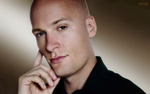 Entrepreneur Troy West strikes interesting pose in this Denver studio business portrait head-shot. Entrepreneur Portrait