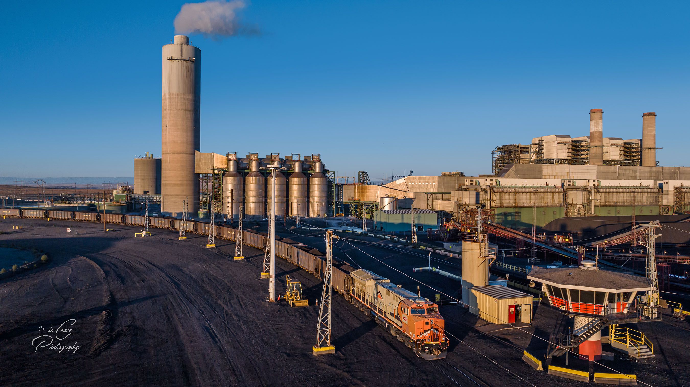 Power Plant Coal train At Dawn