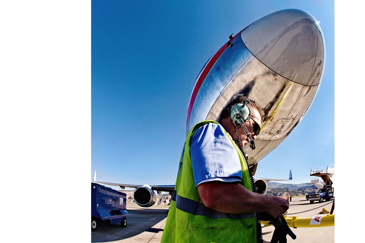 Commercial photo Vail Colorado Airport. The national advertising photography project was shot in Vail Colorado. Airport G2 Secure worker at the airport in Vail Colorado commercial photographers. Commercial Work Photography in Colorado.jpg