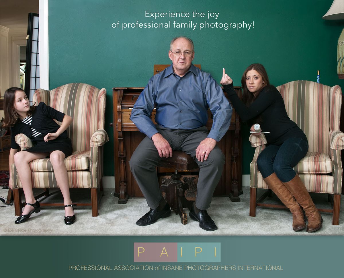 Advertisement for professional photographers, humorous. The advertisement photography was designed for PAIPI - Professional Association of Insane Photographers International. Advertising Agency Photography Humor