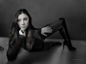 Denver portrait photography of Aimee. Black and white model style photography. Aimee