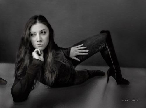 Denver portrait photography of Aimee. Black and white model style photography. Aimee