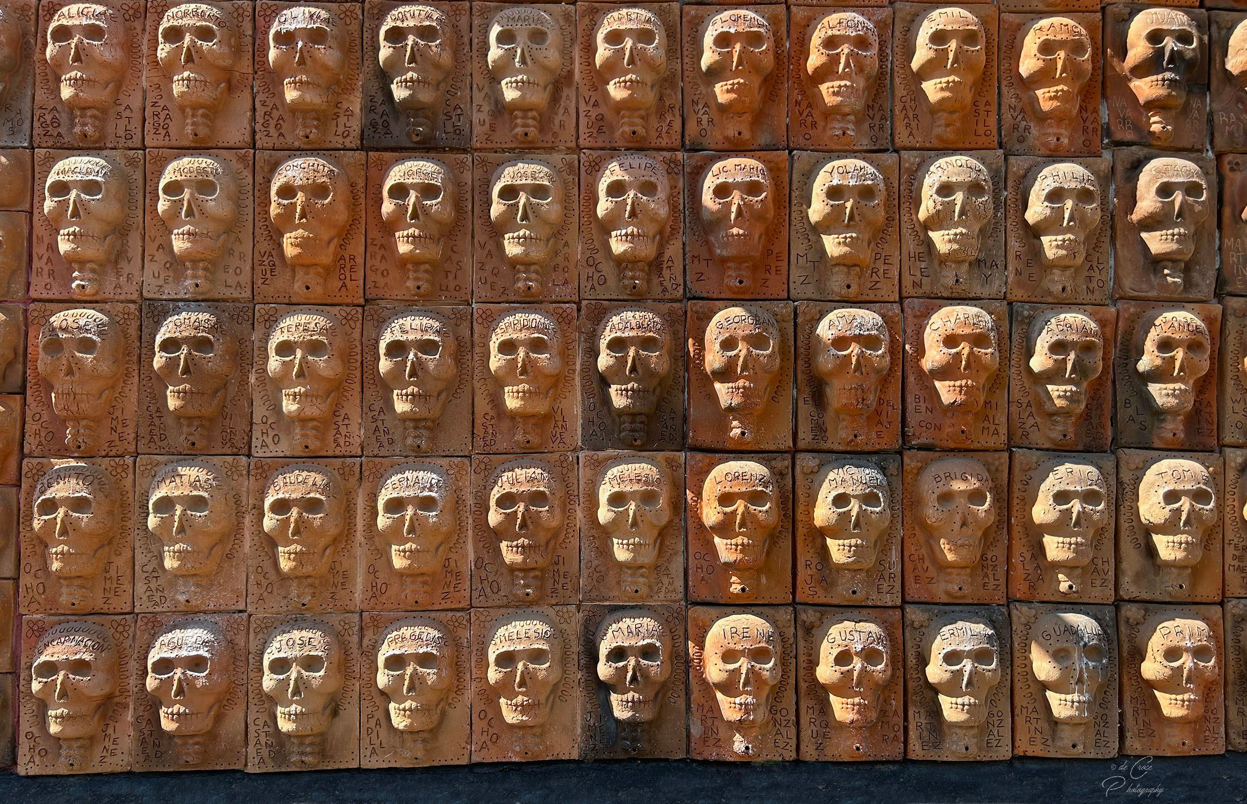 Skulls on Wall Ajjic Mexico-