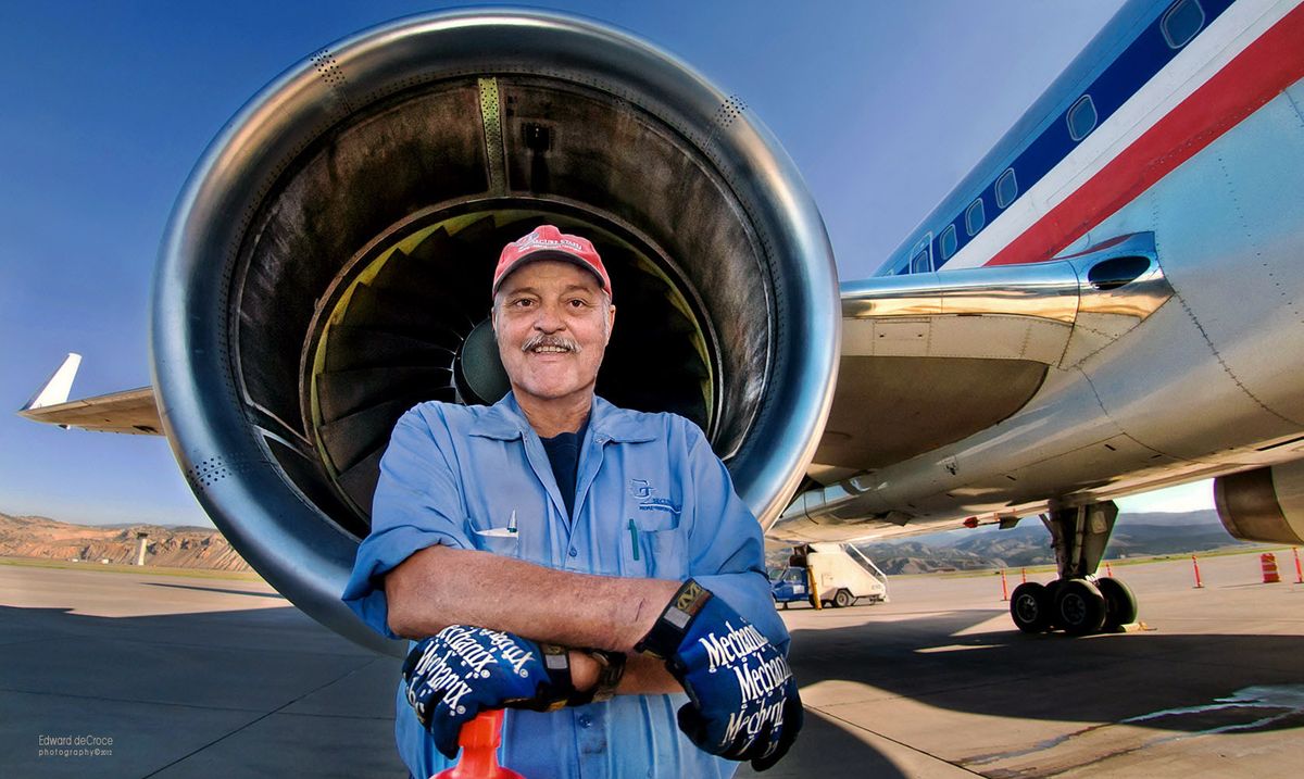 Airport worker advertisement photograph in Colorado for G2 Secure. The commercial photographer assignment in Colorado was captured at the Vail/Eagle airport. Photography-Colorado-Advertisement-Airport