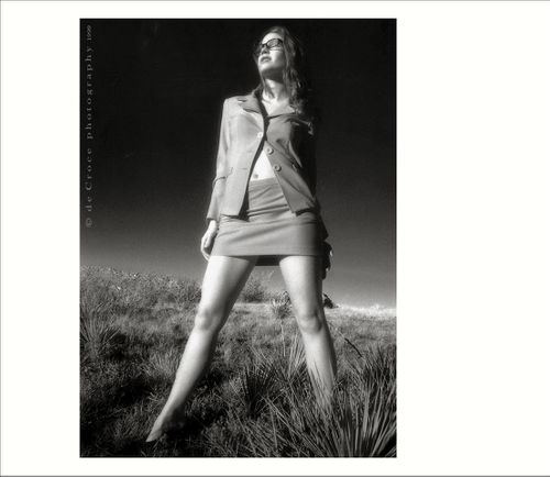 Captured on infrared film, Denver model portfolio photographers fashion, from DeCroce work in mountain locations for stunning effect. Mountain model Photography infrared