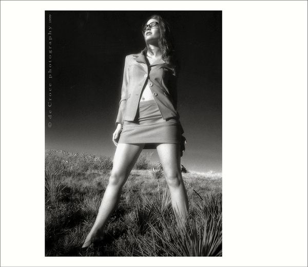 Captured on infrared film, Denver model portfolio photographers fashion, from DeCroce work in mountain locations for stunning effect. Mountain model Photography infrared