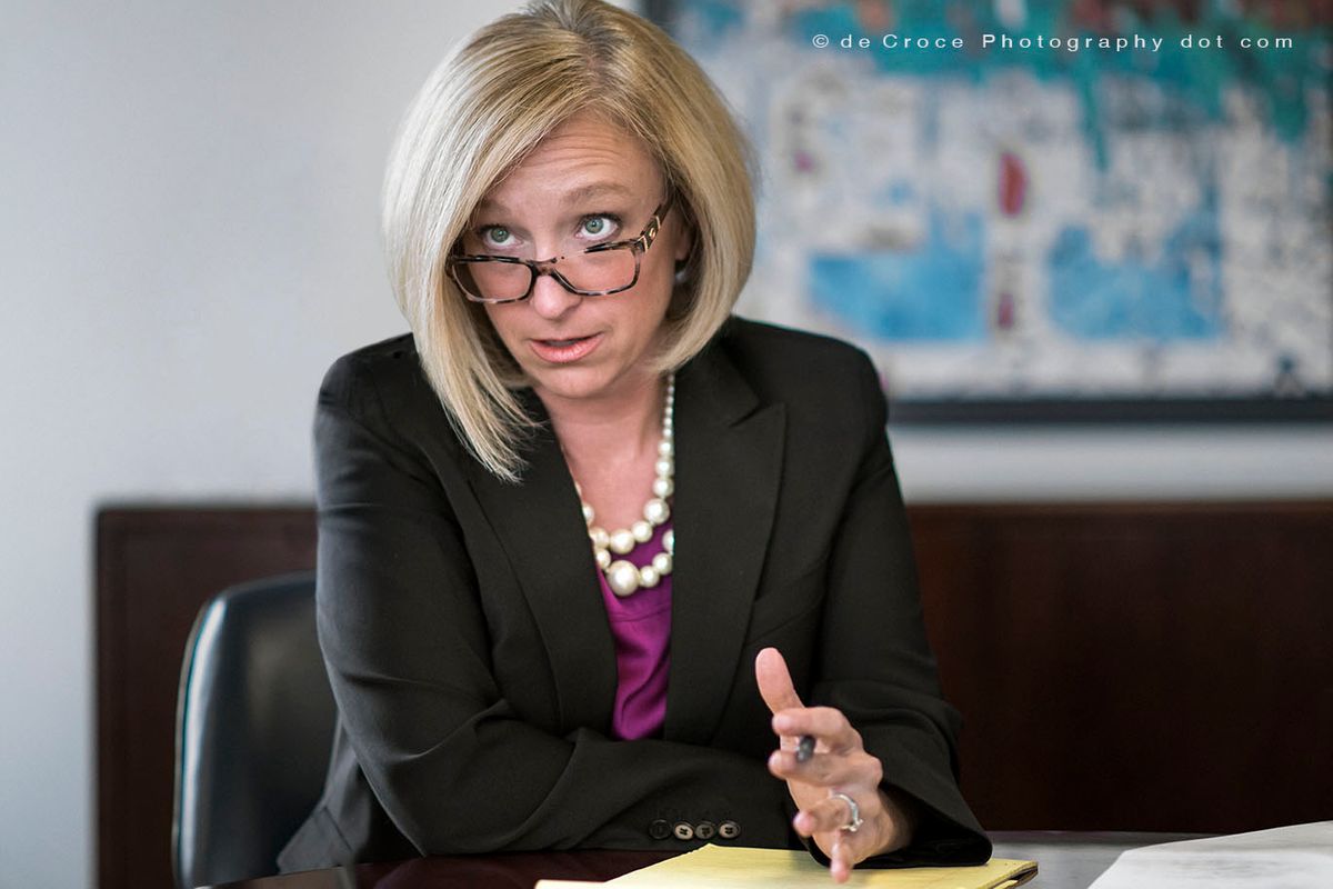 Denver business corporate photography at the Kelly & Walker law firm was captured by Denver photographer DeCroce. Attorney Editorial Denver Photography
