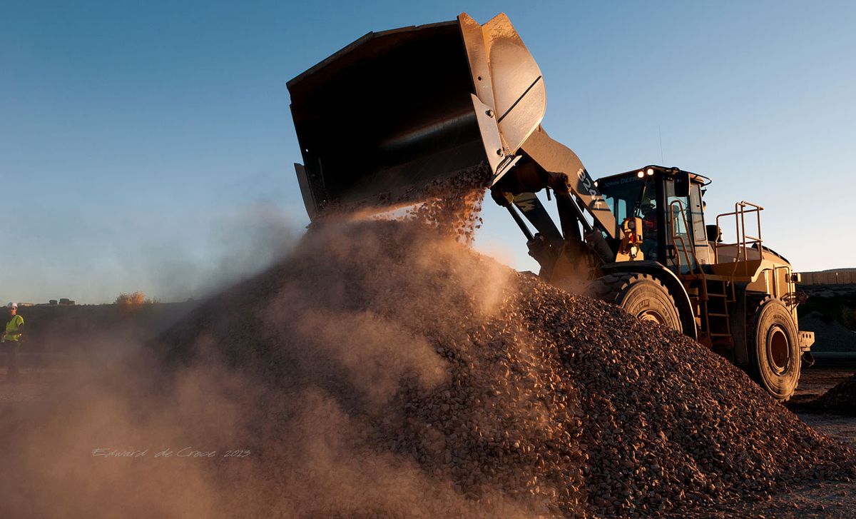 annual report industrial field photographers from deCroce photography capture heavy equipment action photo. Industrial-Action-Field-Photography