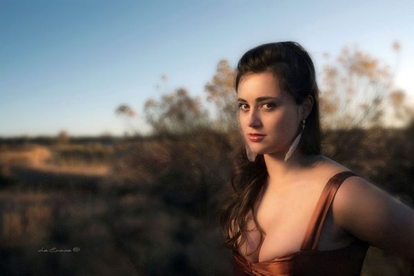 Singer Portrait in field Rembrandt soft lighting tequnique Portrait Photographer Denver