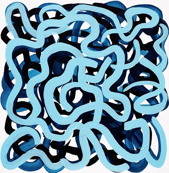 Acrylic on 24.25x24.25x1.5 inches Infinite loop, 2019