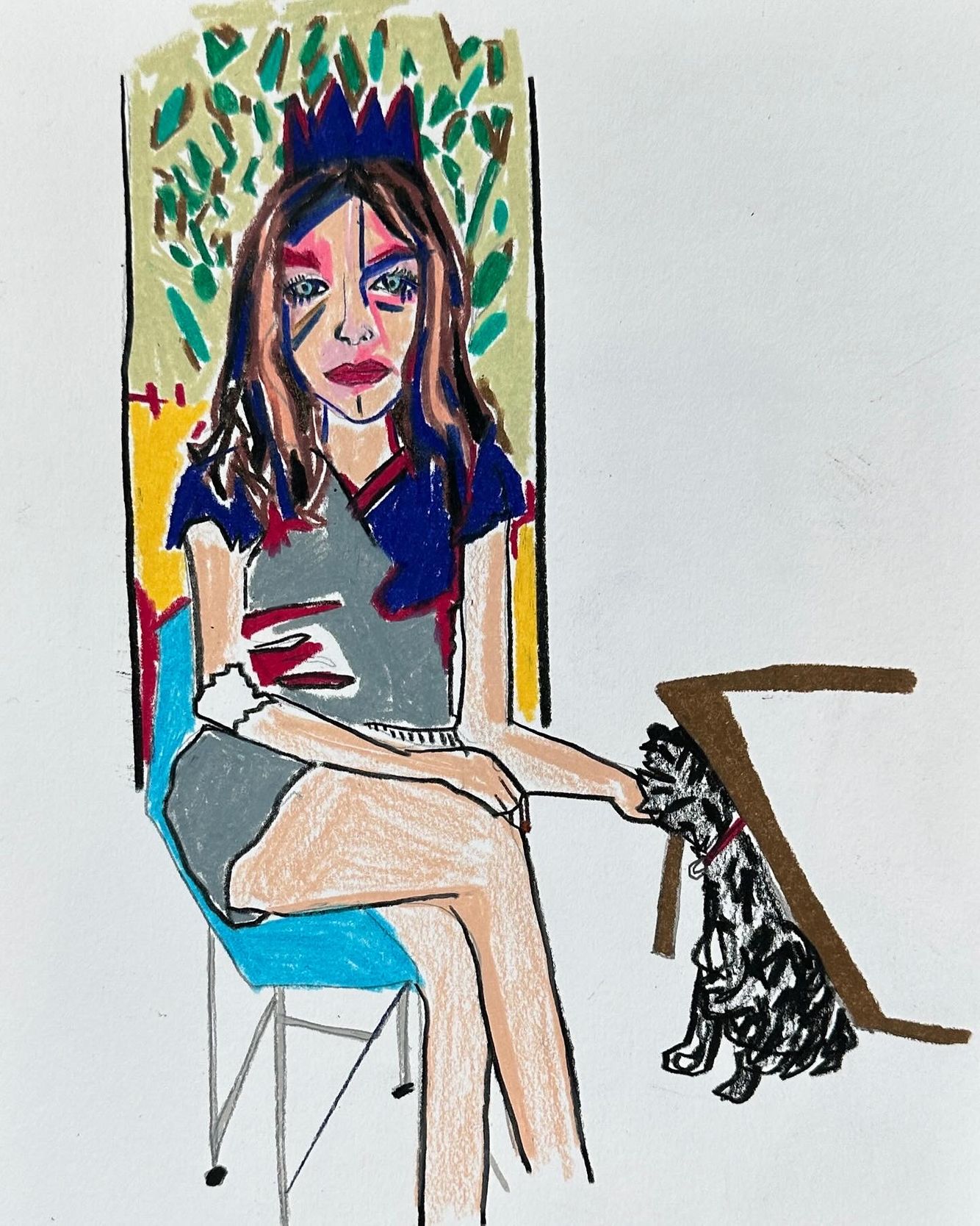 "Lucienne with Dog"