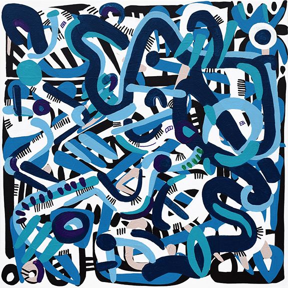 Acrylic on Canvas 24.25x24.25x1.5 inches Sidewalk Like A Wave, 2019